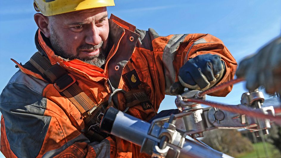 Arbeiten an der Oberleitung