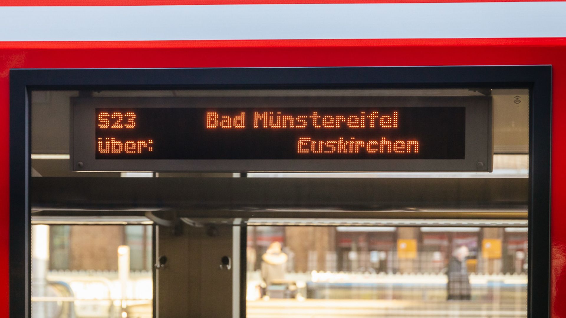 Zuganzeige der S23 nach Bad Münstereifel über Euskirchen